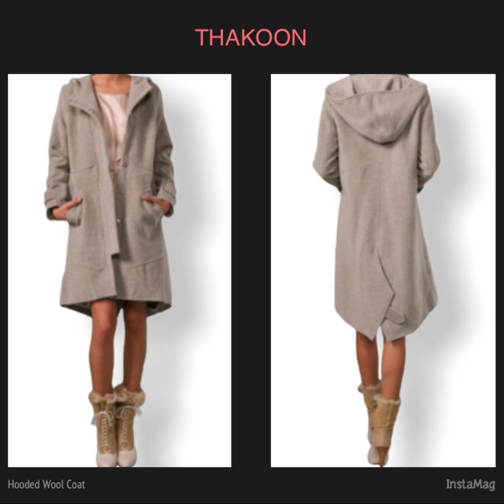 ⭐️HP⭐️  THAKOON Runway Hooded Wool Blend Coat